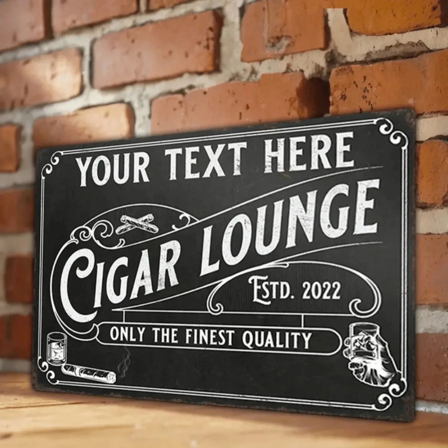 Home Bar Lounge - CIFbuy Customizable Cigar Aluminum Sign Vintage