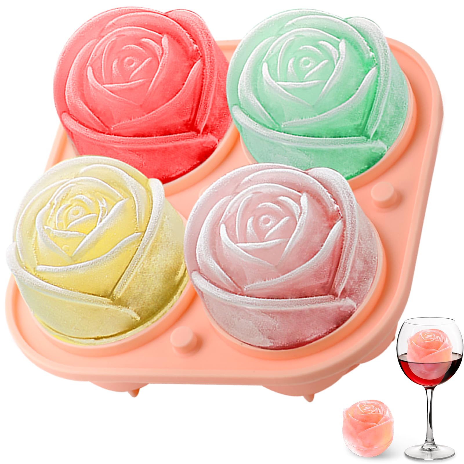 3D Rose Silicone Ice Molds 4-H - Ice Mold Sphere review and price