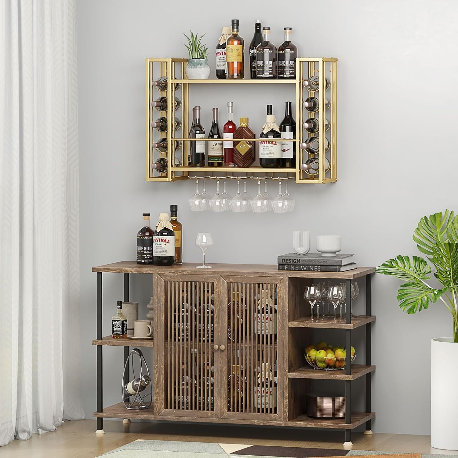 Wall Mounted Wine Rack, Wine R - Home Bar Shelves review and price