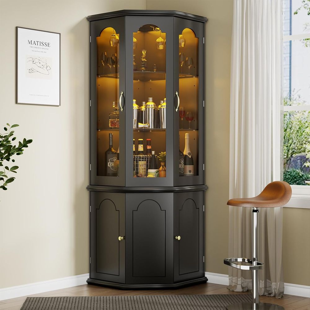 Illuminated Bar Cabinet with T - Home Bar Shelves review and price