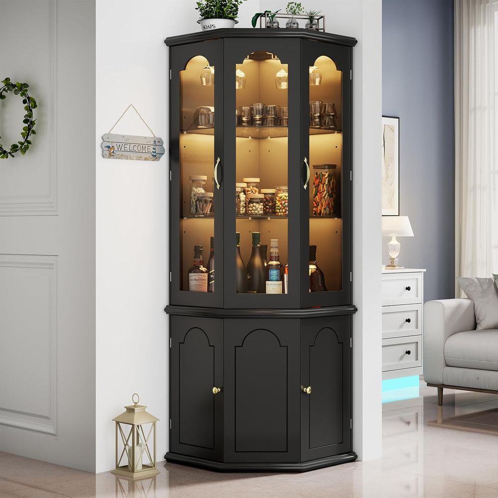 Illuminated Bar Cabinet with T - Home Bar Shelves review and price